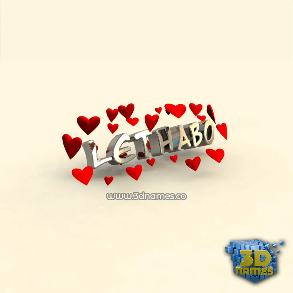 lethabo in In Love style - 3D name wallpaper