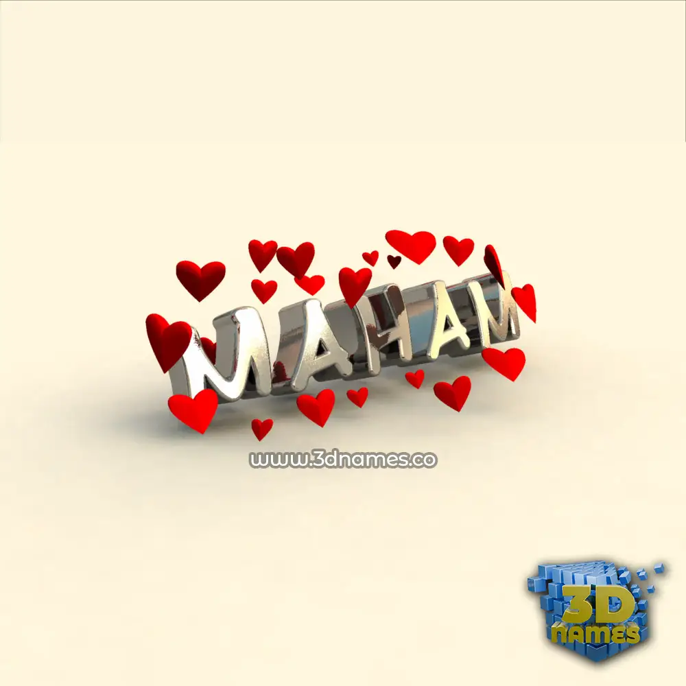 maham in In Love style - 3D name wallpaper