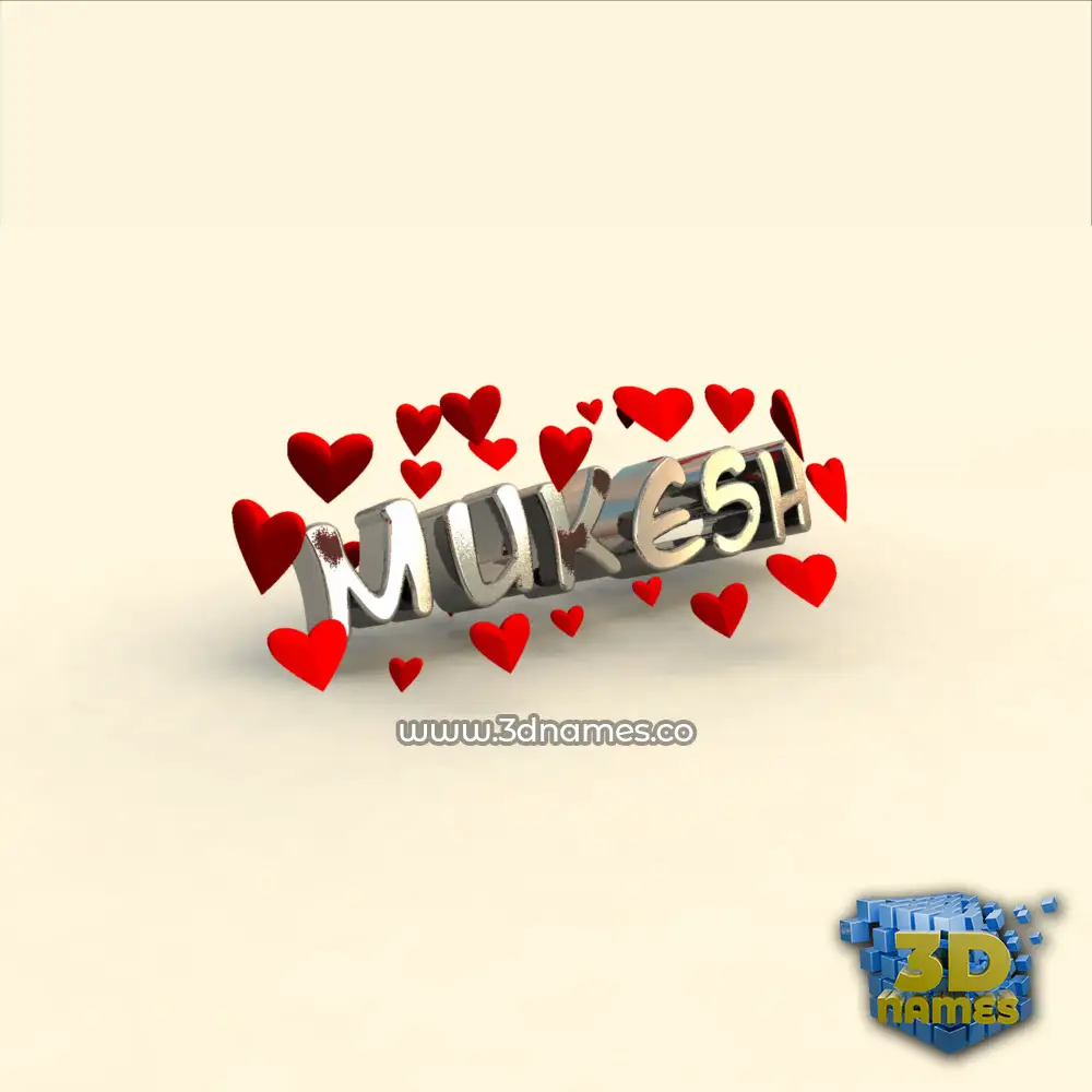 mukesh in In Love style - 3D name wallpaper mukesh in In Love style - 3D name wallpaper