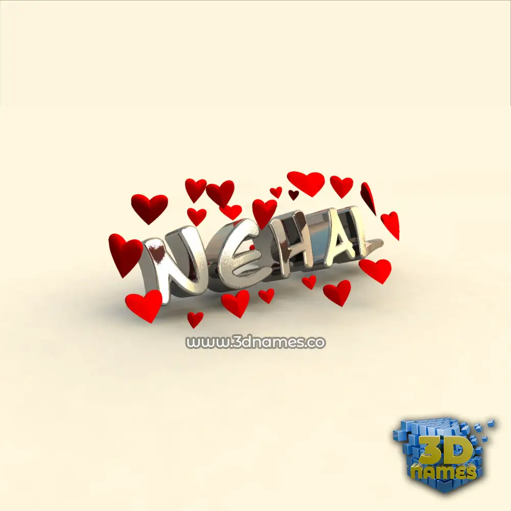nehal in In Love style - 3D name wallpaper