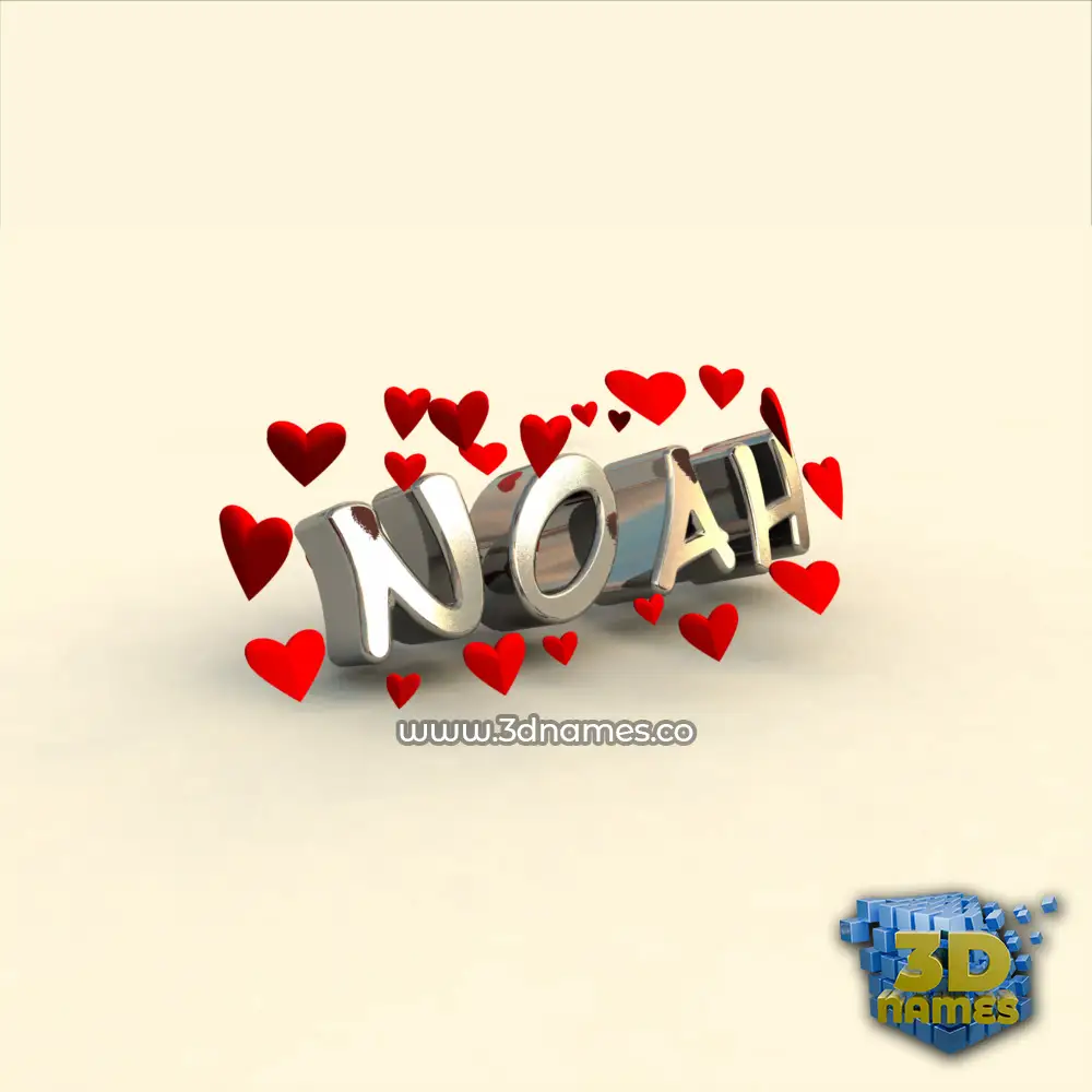 noah in In Love style - 3D name wallpaper noah in In Love style - 3D name wallpaper