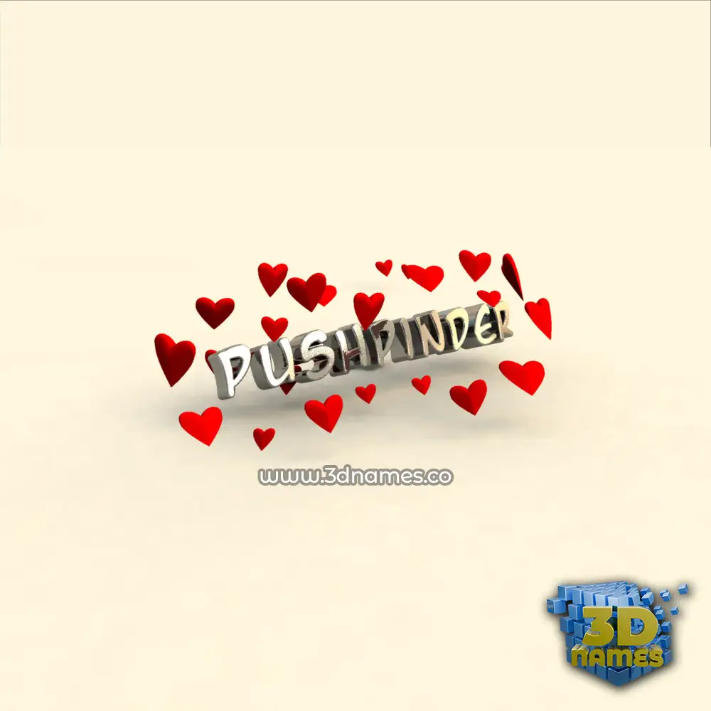 pushpinder in In Love style - 3D name wallpaper