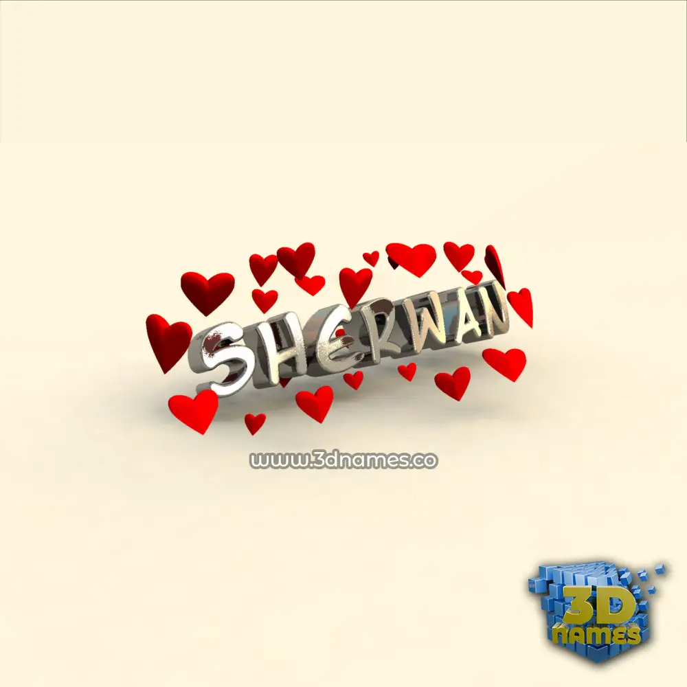 sherwan in In Love style - 3D name wallpaper