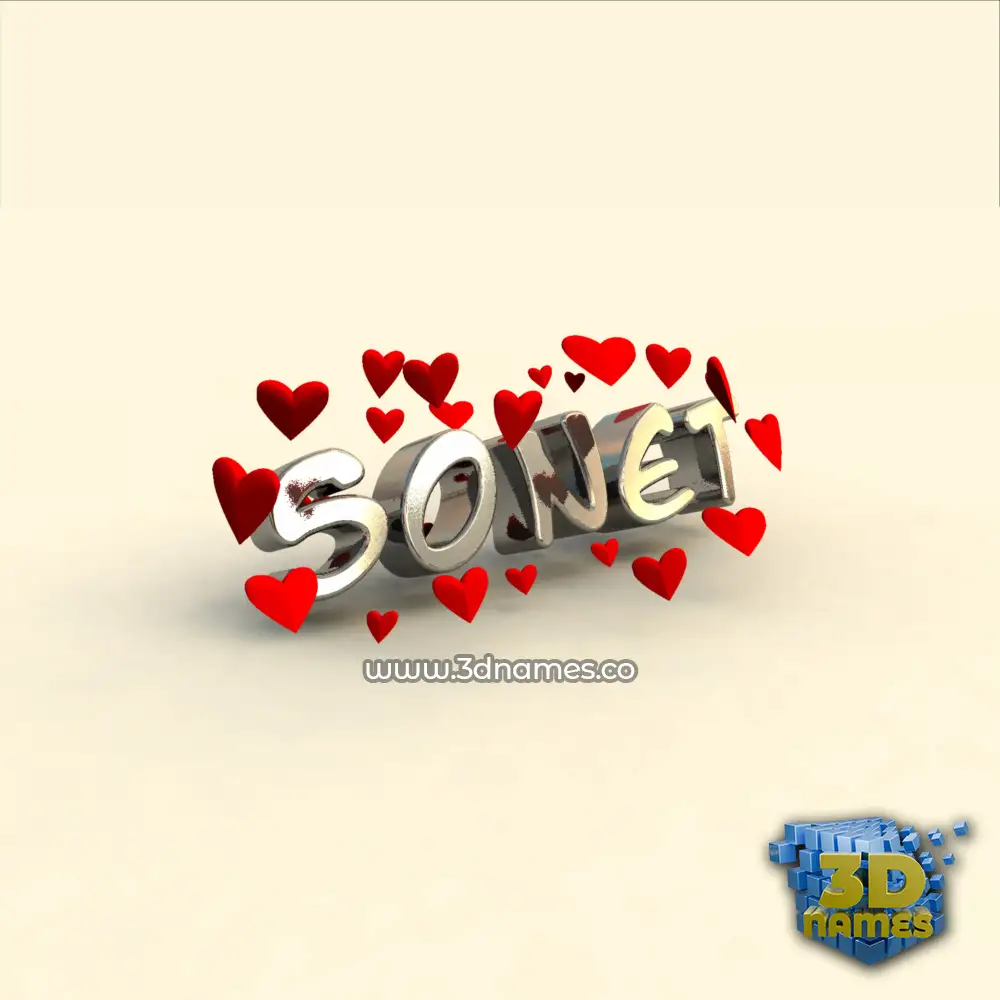 sonet in In Love style - 3D name wallpaper sonet in In Love style - 3D name wallpaper