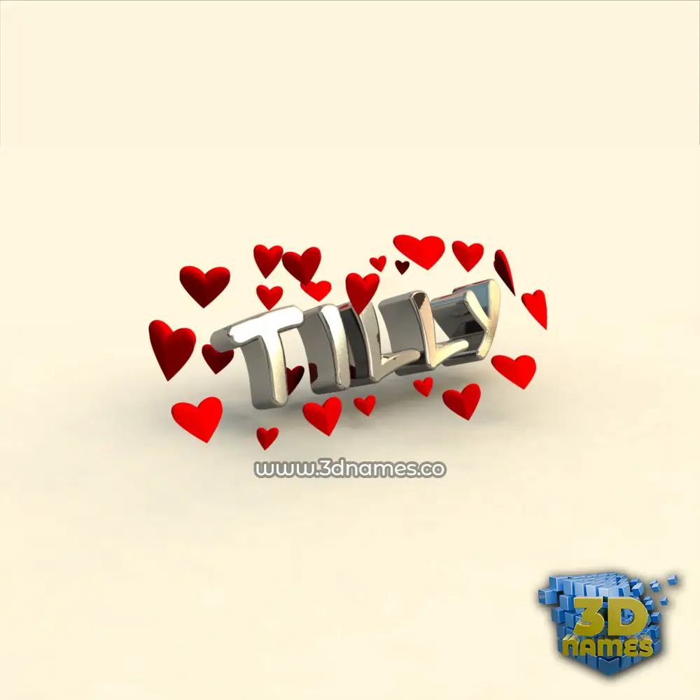 tilly in In Love style - 3D name wallpaper