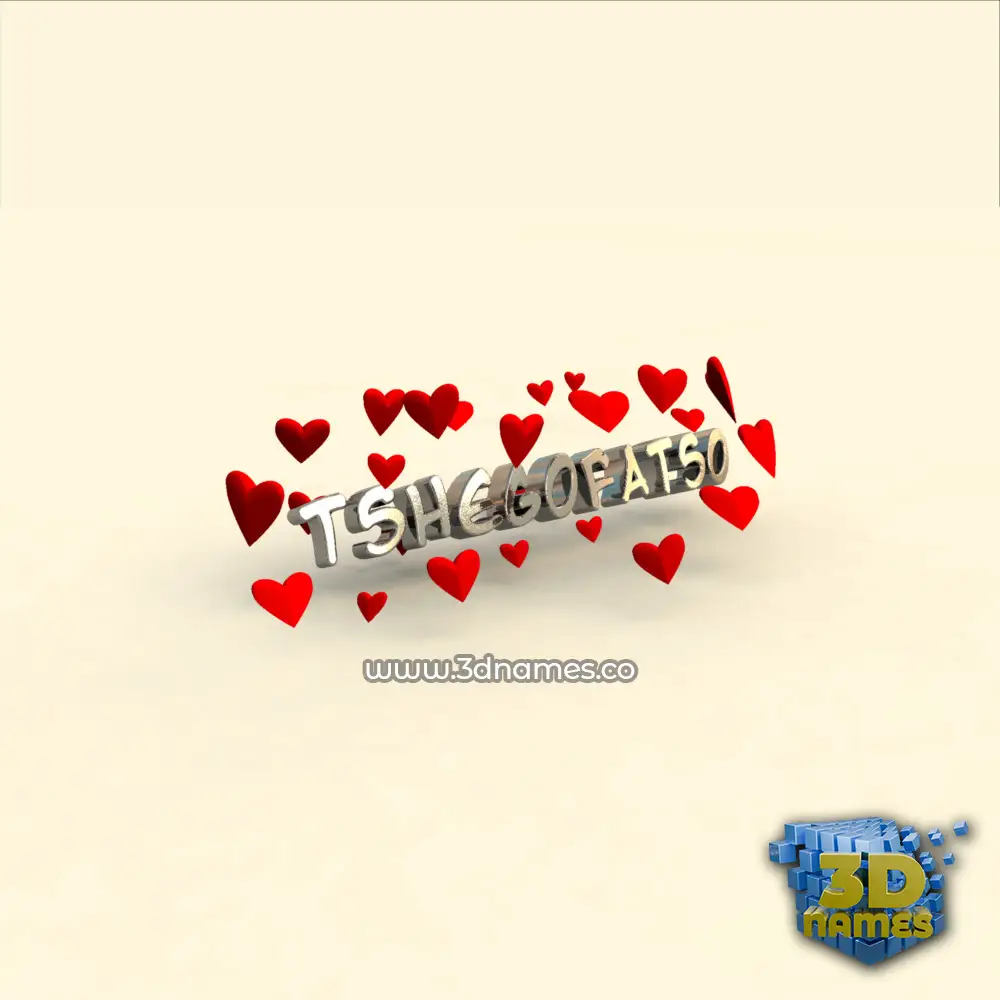 tshegofatso in In Love style - 3D name wallpaper
