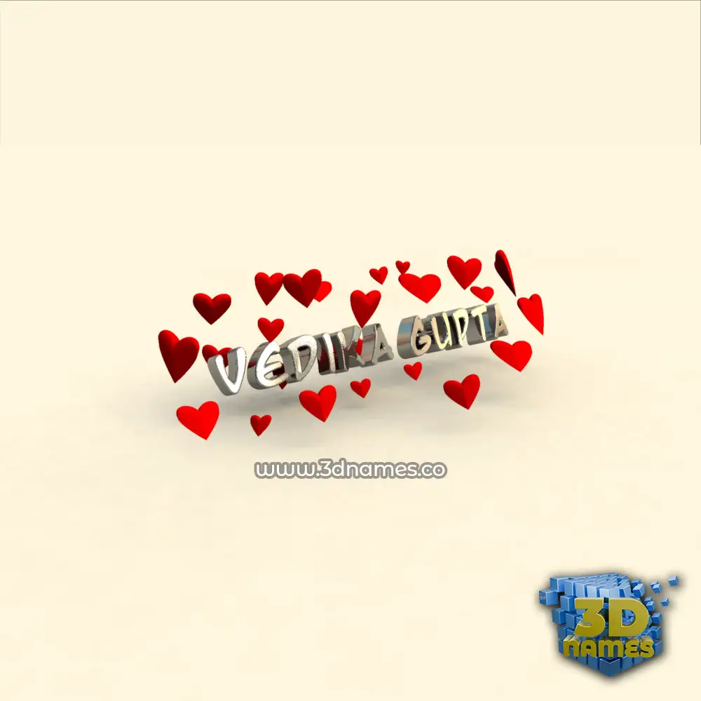 vedika gupta in In Love style - 3D name wallpaper vedika gupta in In Love style - 3D name wallpaper