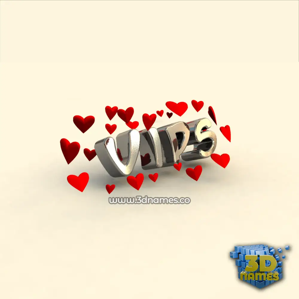 vips in In Love style - 3D name wallpaper vips in In Love style - 3D name wallpaper