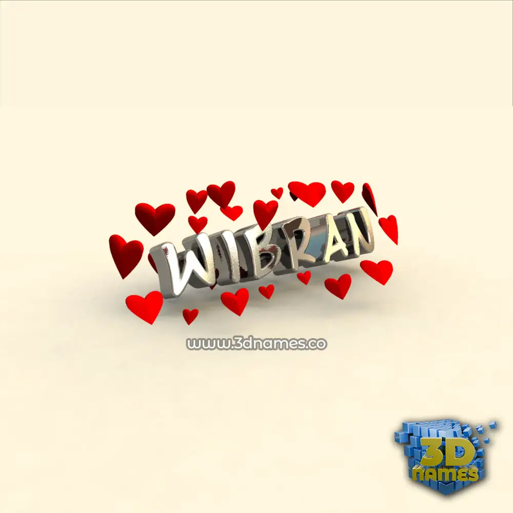 wibran in In Love style - 3D name wallpaper