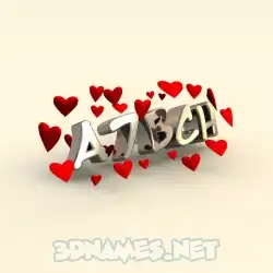a7bch in In Love style - 3D name wallpaper