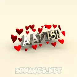 aadish in In Love style - 3D name wallpaper