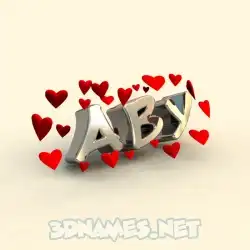aby in In Love style - 3D name wallpaper