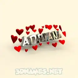 adriana in In Love style - 3D name wallpaper
