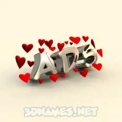 ads in In Love style - 3D name wallpaper