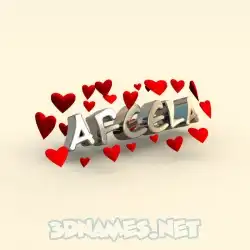 afeela in In Love style - 3D name wallpaper