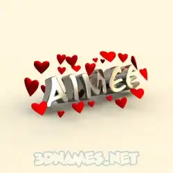 aimee in In Love style - 3D name wallpaper