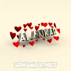 alankar in In Love style - 3D name wallpaper
