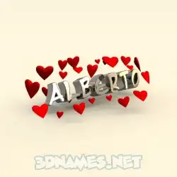 alberto in In Love style - 3D name wallpaper