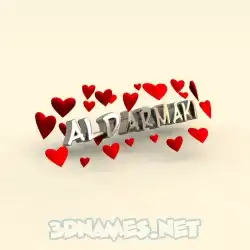 aldarmaki in In Love style - 3D name wallpaper