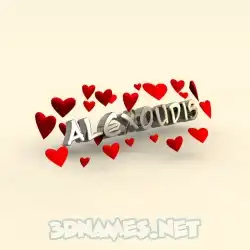 alexoudis in In Love style - 3D name wallpaper