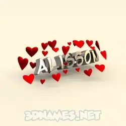 alisson in In Love style - 3D name wallpaper