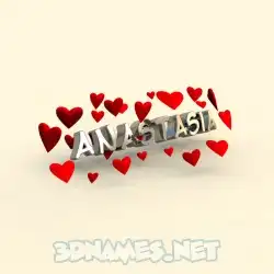 anastasia in In Love style - 3D name wallpaper