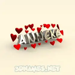 anneke in In Love style - 3D name wallpaper