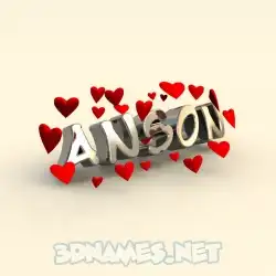 anson in In Love style - 3D name wallpaper