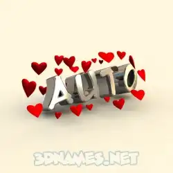 auto in In Love style - 3D name wallpaper