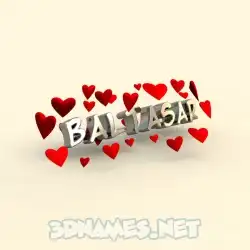 baltasar in In Love style - 3D name wallpaper