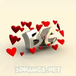 bc in In Love style - 3D name wallpaper