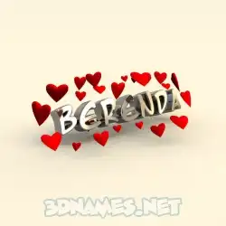 berenda in In Love style - 3D name wallpaper