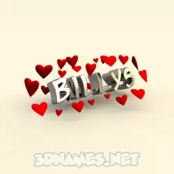 billys in In Love style - 3D name wallpaper