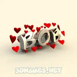 bob in In Love style - 3D name wallpaper
