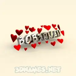bob3rman in In Love style - 3D name wallpaper