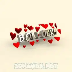 bollocks in In Love style - 3D name wallpaper