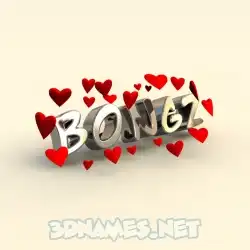 bongz in In Love style - 3D name wallpaper