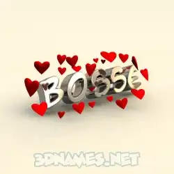 bosse in In Love style - 3D name wallpaper