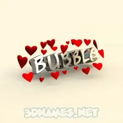 bubble in In Love style - 3D name wallpaper