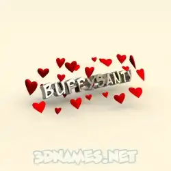 buffysanty in In Love style - 3D name wallpaper