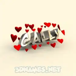 cally in In Love style - 3D name wallpaper