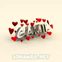 camil in In Love style - 3D name wallpaper