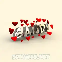 candy in In Love style - 3D name wallpaper