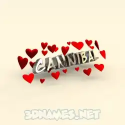 cannibal in In Love style - 3D name wallpaper