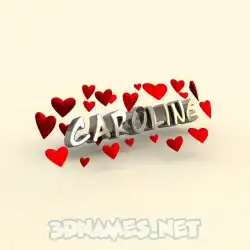 caroline in In Love style - 3D name wallpaper