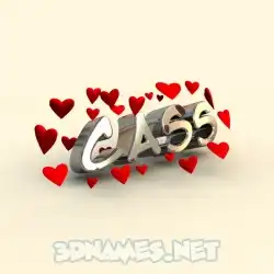 cass in In Love style - 3D name wallpaper
