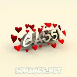 cassi in In Love style - 3D name wallpaper