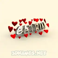 catrin in In Love style - 3D name wallpaper