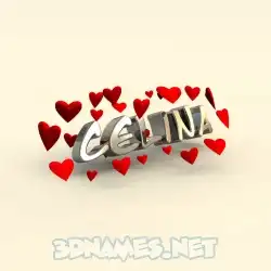 celina in In Love style - 3D name wallpaper