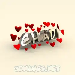 chadi in In Love style - 3D name wallpaper